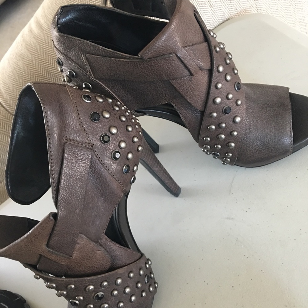 Luxury Rebel studded peep toe bootie
